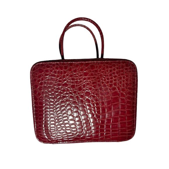 Vintage Estée Lauder Makeup Travel Case NWOT Late 80s Mirror+Zip Pouch Burgundy - Picture 1 of 10